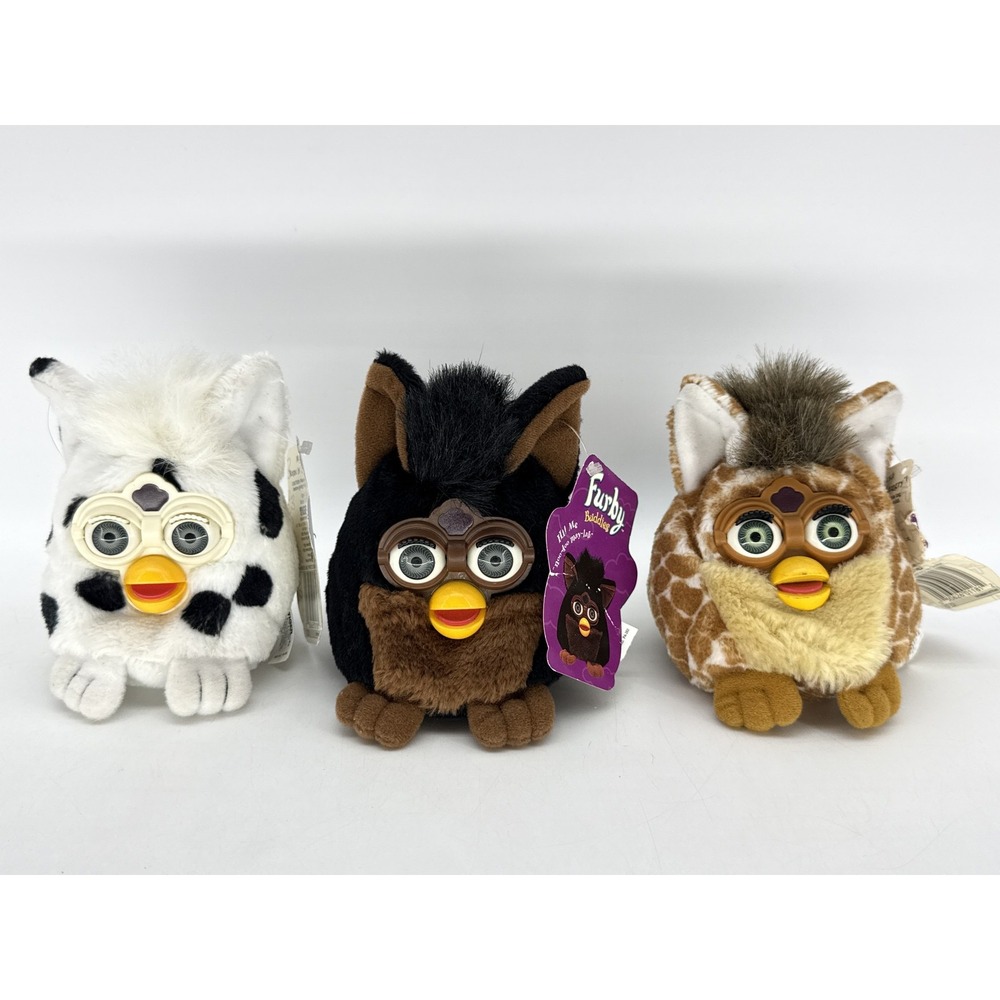 Lot of 3 Tiger Electronics Toys Furby Plush Set Multicolor Vintage Interactive